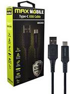 MAXMOBILE DATA KABEL USB 2.0 TYPE C UDC3028 KEVLAR BLACK QC 3A 1m