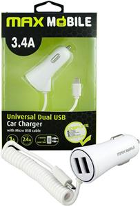 MAXMOBILE AUTO ADAPTER USB DUO CC-D016 3.4A + MICRO USB bijeli