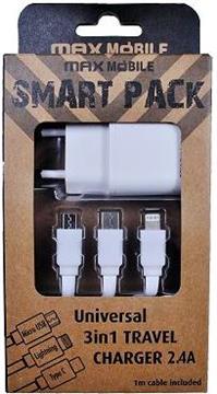 SMART PACK KUĆNI ADAPTER USB TR-219 2.4A+ 3u1 KABEL