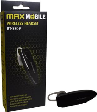 MAXMOBILE SLUŠALICA BLUETOOTH MONO BT-SE09 HANDSFREE crna