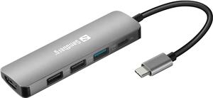 Sandberg USB-C priključak na HDMI + 3x USB 3.0 i isporuka snage 100W