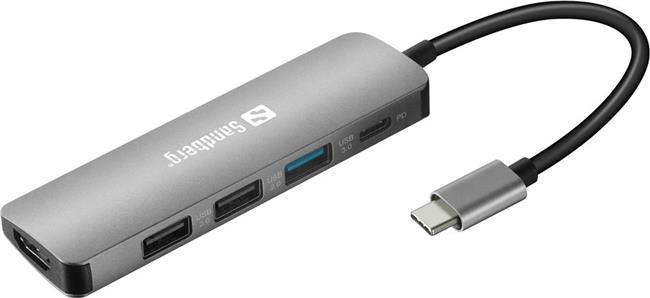 Sandberg USB-C priključak na HDMI + 3x USB 3.0 i isporuka snage 100W