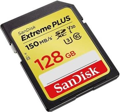 SanDisk Extreme Plus SDXC kartica 128 GB, 150MB / s V30 UHS-I U3