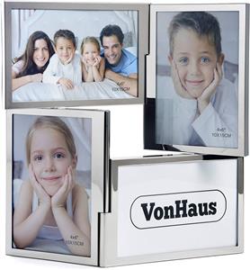 VonHaus okvir za fotografije za 4 slike srebra 10x15cm