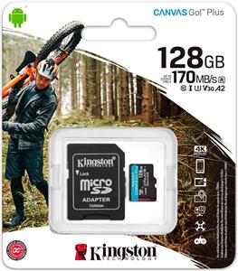 Memorijska kartica KINGSTON Canvas Go Plus Micro SDCG3/128GB, SDXC 128GB, Class 10 UHS-I + adapter