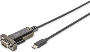 Digitus DA-70166 cable interface/gender adapter USB-C RS232 Black