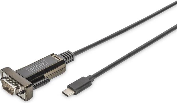 Digitus DA-70166 cable interface/gender adapter USB-C RS232 Black