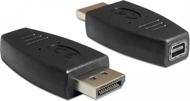 Adapter DELOCK, DisplayPort (M) na mini DisplayPort (Ž), crni