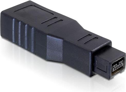 Adapter DELOCK, FireWire 9-pin (M) na FireWire 6-pin (Ž), crni