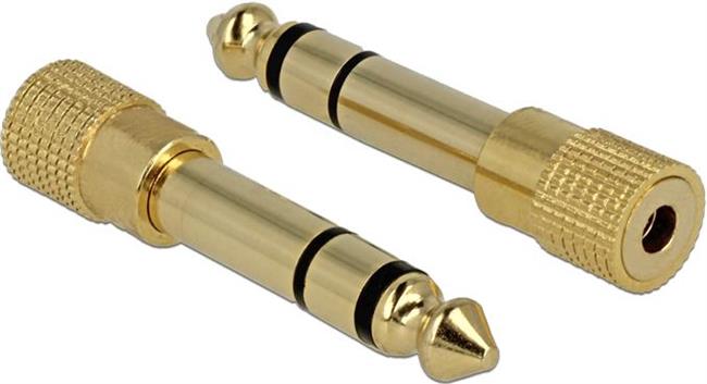 Adapter DELOCK, Stereo jack 6.35mm (M) na stereo jack 3.5mm (Ž) 3pin, metalni