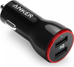 Auto punjač ANKER PowerDrive 2, A2310G11, 2 USB 3.0 priključka, crni
