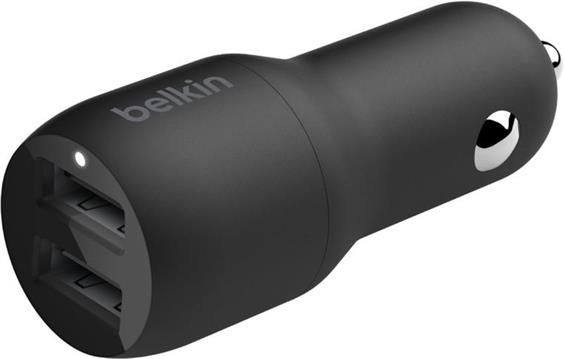 Auto punjač BELKIN, 2 x USB 2.0, Boost charge 24W, crni