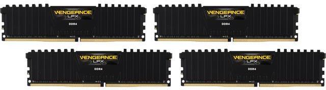 Memorija Corsair Vengeance LPX 64GB DDR4-2400, 64 GB, 4 x 16 GB, DDR4, 2400 MHz, 288-pin DIMM, Black , CMK64GX4M4A2400C14