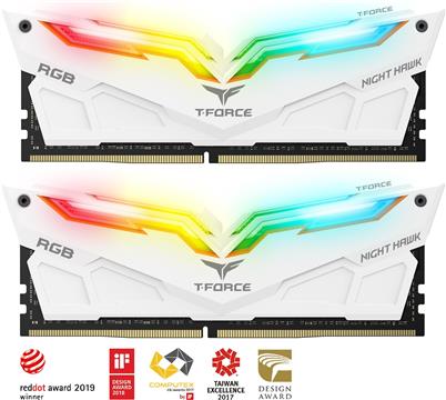 Memorija Teamgroup Night Hawk RGB 16GB Kit (2x8GB) DDR4-3200 DIMM PC4-25600 CL16, 1.35V, TF2D416G3200HC16CDC01