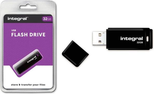 INTEGRAL BLACK 32GB USB2.0 memory stick