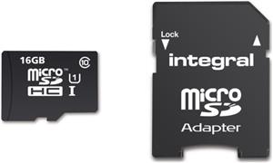 INTEGRAL 16GB SMARTPHONE & TABLET MICRO SDHC class10 UHS-I U1 90MB / s MEMORY CARD + SD ADAPTER