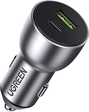 Ugreen car charger USB + USB-C PD 36W gray