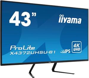 IIYAMA Monitor 43", 3840x2160 UHD, IPS, 4ms, 450cd/m2, HDMIx2, DisplayPortx2, Speakers, USB-HUB(2x3.0), PBP, PIP, Remote control