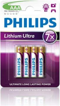 PHILIPS BATTERY AAA - LITHIUM ULTRA BLISTER 4 PCS (LR3)