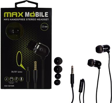 MAXMOBILE SLUŠALICE HANDSFREE KV-1373 crna, 3.5mm