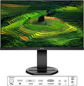 Monitor Philips 24" 241B8QJEB/00 (23.8") 16:9 Full HD (1920×1080) Pivot IPS LED, 5ms, 250cd/m2, VGA/DVI-D/DP/HDMI, USB2.0×2/USB3.0×2, zvučnici, crni