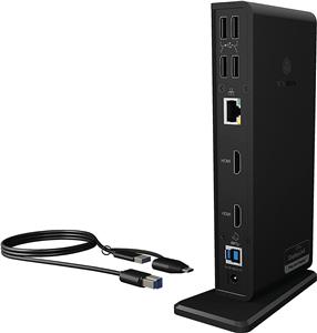 Docking station ICY BOX IB-DK2251AC, USB-C/B na 2x HDMI, USB-C, 3x USB 3.0 Type-A, 4x USB 2.0 Type-A, G-LAN RJ45, za notebook