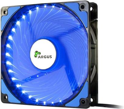 Ventilator INTER-TECH Argus L-12025 BL LED Blue, 120mm, 1200 okr/min, crno/plavi