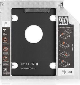 Adapter SSD/HDD to 9,5mm DVD slot, SATA3, Alu, Ewent EW7003