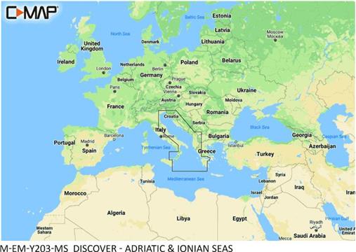 C-MAP DISCOVER M-EM-Y203-MS Adriatic & Ionian Seas, M-EM-Y203-MS