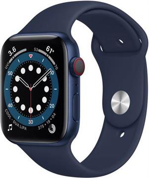 Apple Watch Series 6 GPS + Cellular, 44mm Blue Aluminium Case with Deep Navy Sport Band - Regular