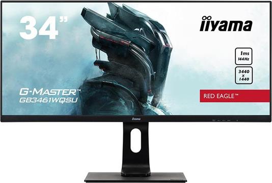 iiyama 34" UW Pro-Gaming, G-Master Red Eagle, 144Hz, IPS panel, 3440x1440 (21:9), Height Adjust. (13cm), 1ms (MPRT), 350cdm2 HDR, FreeSync, Speakers, 2xHDMI, 2xDisplayPort, USB-HUB (2x3.0), PBP, PIP, 