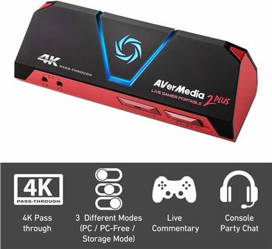 Avermedia Live Gamer Portable 2 Plus 4k Passthrough Capture - 61GC5130A0AH