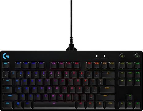 Tipkovnica LOGITECH G Pro TKL, GX Blue, mehanička, RGB, crna, USB