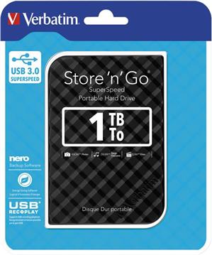 Tvrdi disk vanjski 1000 GB, VERBATIM Store 'n' Go Gen2, 2.5", USB 3.0, crni