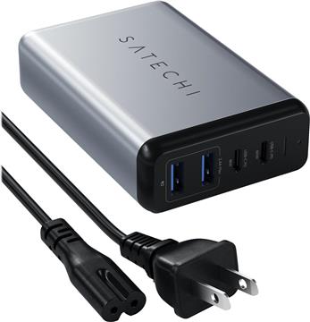 Satechi 75W Dual TYPE-C PD Travel Charger (2x USB-A,1x USB-C PD 18W,1x USB-C PD 60W) - Space Gray