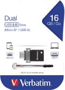 Verbatim USB2.0 & microUSB Store'n'Go Dual OTG 16GB, crni