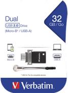 Verbatim USB2.0 & microUSB Store'n'Go Dual OTG 32GB, crni