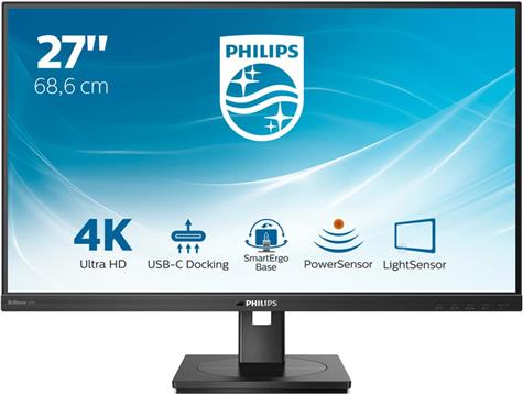 Monitor Philips 27" 279P1, IPS, DP, HDMI, 4K, HAS, USB-C