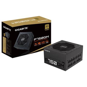 GIGABYTE P750GM Power Supply 750W, Modular, 80 PLUS Gold, Japanese capacitors, 120mm smart control fan, EU plug