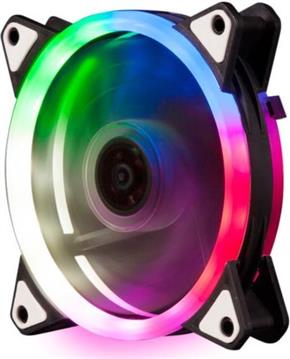 NaviaTec PC Case Dual Ring RGB Fan 12V 6pin power connector, 120mm