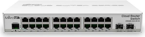 Mikrotik Cloud Router Switch CRS326-24G-2S+IN, 800 MHz CPU, 512MB RAM, 24xG-LAN, 2xSFP+ cage, RouterOS L5 or SwitchOS (dual boot), desktop kućište, PSU