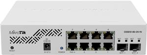 Mikrotik Cloud Smart Switch CSS610-8G-2S+IN, 8×G-LAN, 2×SFP+ cages, SwOS, desktop kučište, PSU