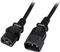 Kabel za napajanje, IEC320 C13 Ž ravni -> C14 M ravni 0,5 m, crni