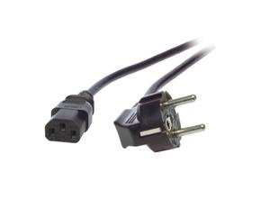 Kabel za napajanje, IEC320 C13 Ž ravni -> Schuko M kutni 0,75 m, crni