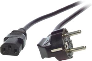 Kabel za napajanje, IEC320 C13 Ž ravni -> Schuko M kutni 5,0m, crni