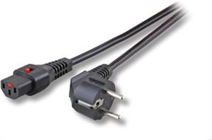 Kabel za napajanje, IEC320 C13 Ž ravni LOCK -> Schuko M kutni 2,0 m, crni