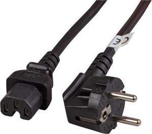 Kabel za napajanje, IEC320 C15 Ž ravni -> Schuko M kutni 1,8 m, crni