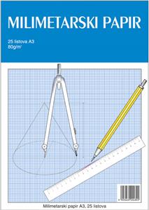 Teka-milimetarski blok A3 25 listova za tehničko crtanje Educa