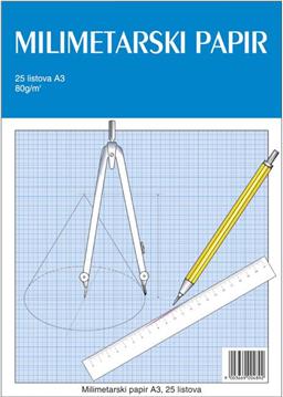 Teka-milimetarski blok A3 25 listova za tehničko crtanje Educa