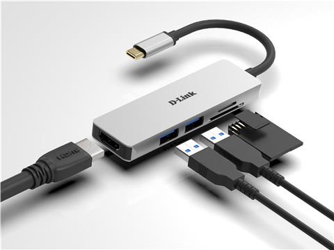 D-LINK USB-C 5-port USB 3.0 hub HDMI